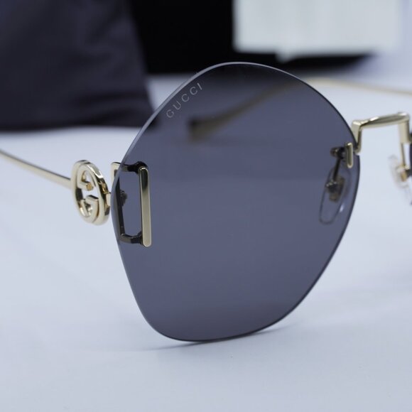 Gucci GG1203S 002 Round Sunglasses - Gold/Grey main image 7